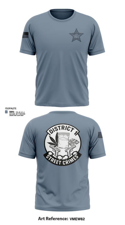 District I Street Crimes 1468514 Short Sleeve Performance Shirt - 105