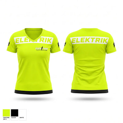 ELEKTRIK ELITE TRACK CLUB Women's Short Sleeve V-neck Shirt - 1