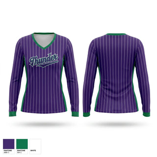 Womens Long Sleeve Vneck Shirt, Pickaway thunder, Softball, Teamtime, Team time, sublimation, custom sports apparel, team uniforms, spirit wear, spiritwear, sports uniforms, custom shirts, team store, custom team store, fundraiser sports, apparel fundraiser