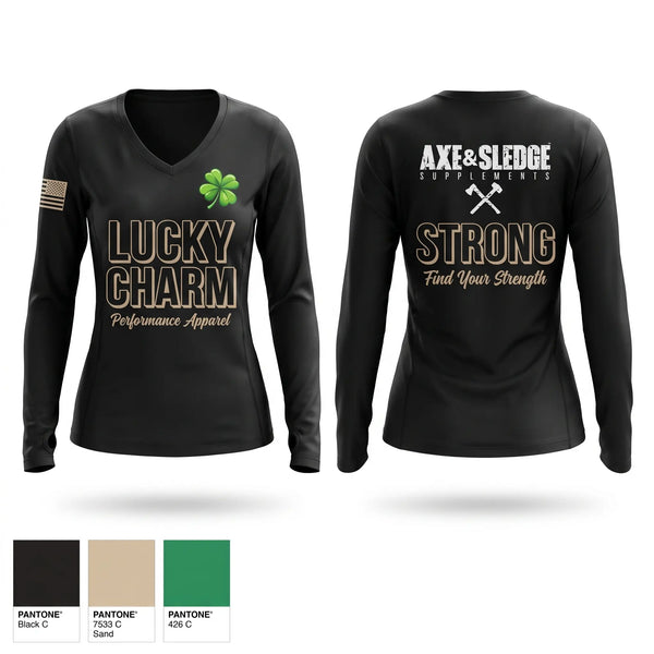 Womens Long Sleeve Vneck Shirt, The Lucky Shamrocks, Police, Teamtime, Team time, sublimation, custom sports apparel, team uniforms, spirit wear, spiritwear, sports uniforms, custom shirts, team store, custom team store, fundraiser sports, apparel fundraiser
