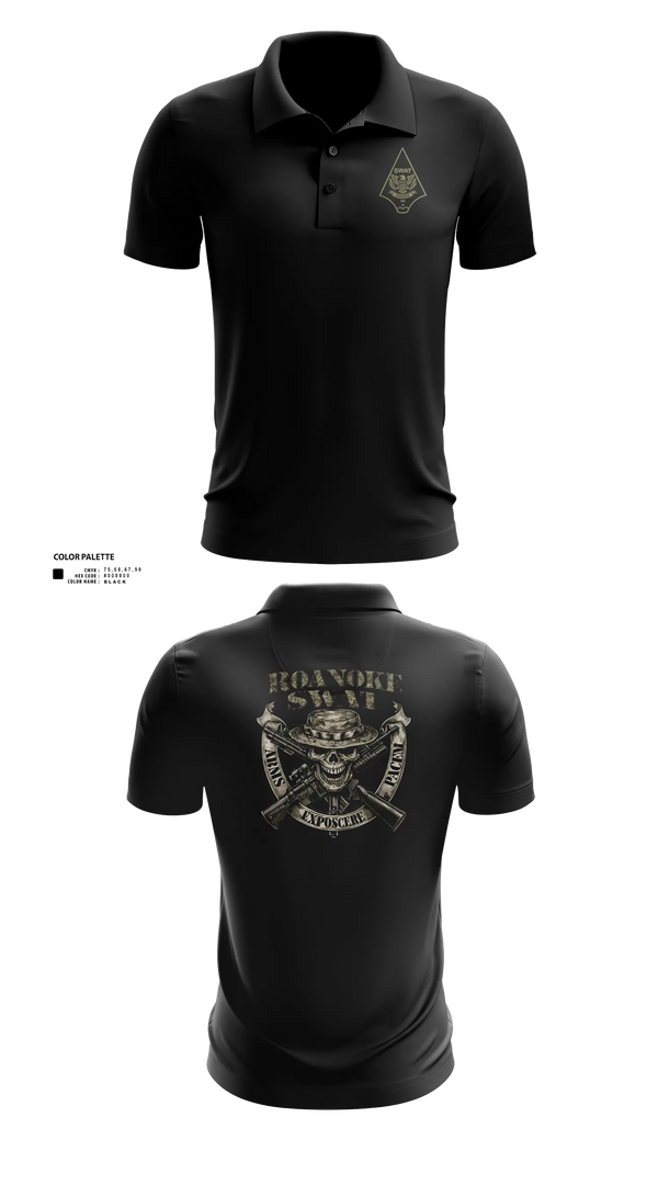 Short Sleeve Performance Polo, Roanoke SWAT, Police, Teamtime, Team time, sublimation, custom sports apparel, team uniforms, spirit wear, spiritwear, sports uniforms, custom shirts, team store, custom team store, fundraiser sports, apparel fundraiser