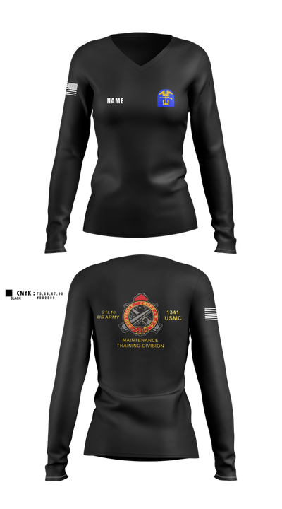 D CO 37279628 Women's Long Sleeve V-neck Shirt - 3