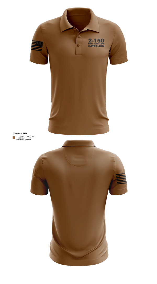 Short Sleeve Performance Polo, 2-150 Field Artillery Battalion, National Guard, Teamtime, Team time, sublimation, custom sports apparel, team uniforms, spirit wear, spiritwear, sports uniforms, custom shirts, team store, custom team store, fundraiser sports, apparel fundraiser