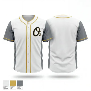 Full Button Baseball Jersey, Colorado Oxygen, Baseball, Teamtime, Team time, sublimation, custom sports apparel, team uniforms, spirit wear, spiritwear, sports uniforms, custom shirts, team store, custom team store, fundraiser sports, apparel fundraiser