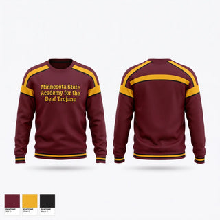 Crew Neck Sweatshirt, Minnesota State Academy for the Deaf Trojans, Cheer, Teamtime, Team time, sublimation, custom sports apparel, team uniforms, spirit wear, spiritwear, sports uniforms, custom shirts, team store, custom team store, fundraiser sports, apparel fundraiser