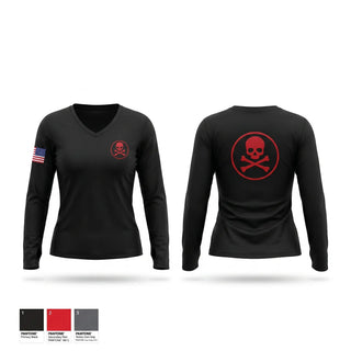 Womens Long Sleeve Vneck Shirt, RED MIDS, Police, Teamtime, Team time, sublimation, custom sports apparel, team uniforms, spirit wear, spiritwear, sports uniforms, custom shirts, team store, custom team store, fundraiser sports, apparel fundraiser