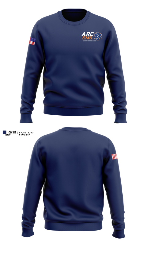 Crew Neck Sweatshirt, ARC EMS, EMS/EMT, Teamtime, Team time, sublimation, custom sports apparel, team uniforms, spirit wear, spiritwear, sports uniforms, custom shirts, team store, custom team store, fundraiser sports, apparel fundraiser