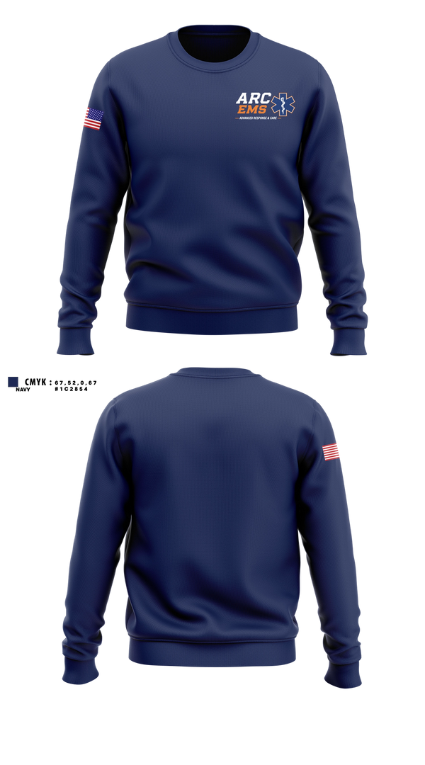 Crew Neck Sweatshirt, ARC EMS, EMS/EMT, Teamtime, Team time, sublimation, custom sports apparel, team uniforms, spirit wear, spiritwear, sports uniforms, custom shirts, team store, custom team store, fundraiser sports, apparel fundraiser
