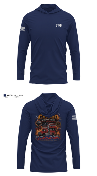 Long Sleeve Performance Shirt with hood, Como Volunteer Fire Department, Fire Department, Teamtime, Team time, sublimation, custom sports apparel, team uniforms, spirit wear, spiritwear, sports uniforms, custom shirts, team store, custom team store, fundraiser sports, apparel fundraiser