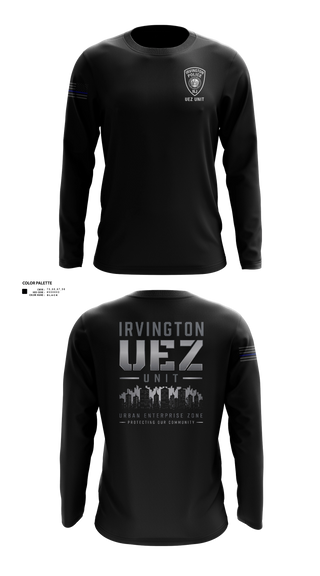 Long Sleeve Performance Shirt, Irvington UEZ, Police, Teamtime, Team time, sublimation, custom sports apparel, team uniforms, spirit wear, spiritwear, sports uniforms, custom shirts, team store, custom team store, fundraiser sports, apparel fundraiser