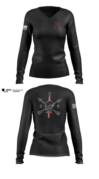 Womens Long Sleeve Vneck Shirt, B/2/3, Army, Teamtime, Team time, sublimation, custom sports apparel, team uniforms, spirit wear, spiritwear, sports uniforms, custom shirts, team store, custom team store, fundraiser sports, apparel fundraiser