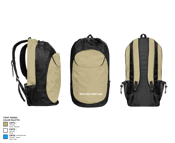 Gear Bag, South Puget strike team, , Teamtime, Team time, sublimation, custom sports apparel, team uniforms, spirit wear, spiritwear, sports uniforms, custom shirts, team store, custom team store, fundraiser sports, apparel fundraiser