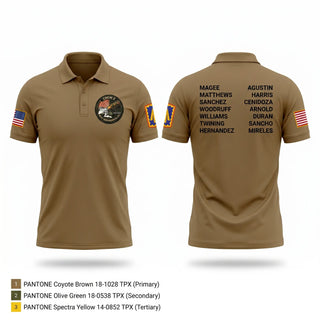 Short Sleeve Performance Polo, Meat Seeking Missiles, Army, Teamtime, Team time, sublimation, custom sports apparel, team uniforms, spirit wear, spiritwear, sports uniforms, custom shirts, team store, custom team store, fundraiser sports, apparel fundraiser