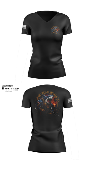 Womens Short Sleeve Vneck Shirt, MESG-1 DET GUAM TEAM 707, Navy, Teamtime, Team time, sublimation, custom sports apparel, team uniforms, spirit wear, spiritwear, sports uniforms, custom shirts, team store, custom team store, fundraiser sports, apparel fundraiser