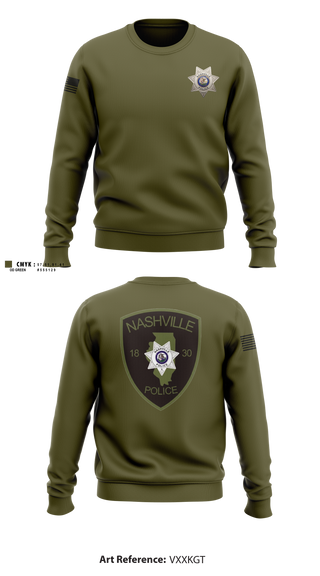 Crew Neck Sweatshirt, Nashville Police Department, IL, Police, Teamtime, Team time, sublimation, custom sports apparel, team uniforms, spirit wear, spiritwear, sports uniforms, custom shirts, team store, custom team store, fundraiser sports, apparel fundraiser