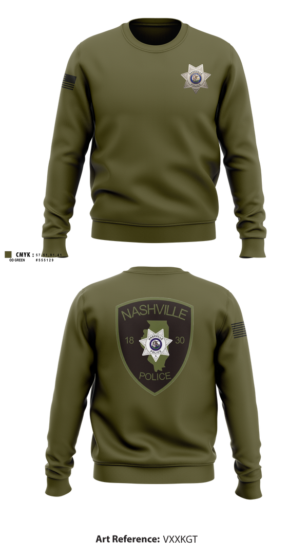 Crew Neck Sweatshirt, Nashville Police Department, IL, Police, Teamtime, Team time, sublimation, custom sports apparel, team uniforms, spirit wear, spiritwear, sports uniforms, custom shirts, team store, custom team store, fundraiser sports, apparel fundraiser