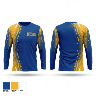 Long Sleeve Performance Shirt, Bay Springs Bulldogs, Baseball, Teamtime, Team time, sublimation, custom sports apparel, team uniforms, spirit wear, spiritwear, sports uniforms, custom shirts, team store, custom team store, fundraiser sports, apparel fundraiser