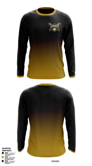 Long Sleeve Performance Shirt, Legacy Baseball Club, Baseball, Teamtime, Team time, sublimation, custom sports apparel, team uniforms, spirit wear, spiritwear, sports uniforms, custom shirts, team store, custom team store, fundraiser sports, apparel fundraiser