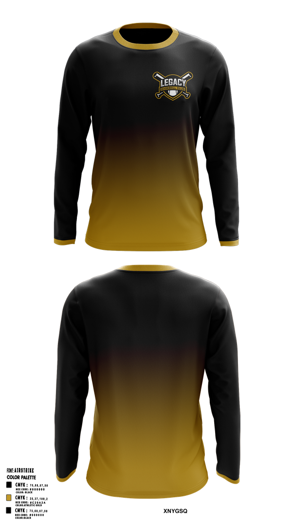 Long Sleeve Performance Shirt, Legacy Baseball Club, Baseball, Teamtime, Team time, sublimation, custom sports apparel, team uniforms, spirit wear, spiritwear, sports uniforms, custom shirts, team store, custom team store, fundraiser sports, apparel fundraiser