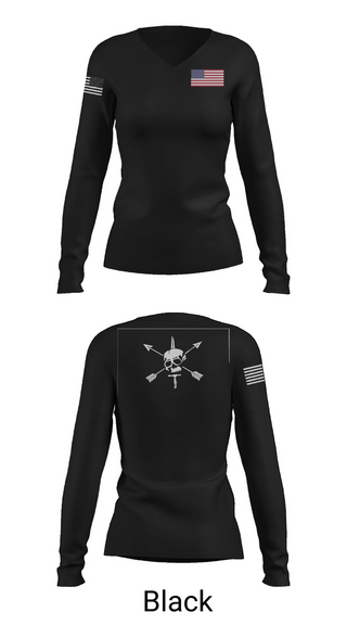 Womens Long Sleeve Vneck Shirt, B/2/10, Army, Teamtime, Team time, sublimation, custom sports apparel, team uniforms, spirit wear, spiritwear, sports uniforms, custom shirts, team store, custom team store, fundraiser sports, apparel fundraiser