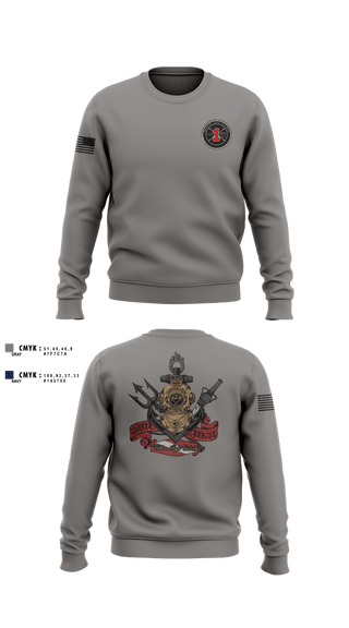 Crew Neck Sweatshirt, DFD STATION 1, Fire Department, Teamtime, Team time, sublimation, custom sports apparel, team uniforms, spirit wear, spiritwear, sports uniforms, custom shirts, team store, custom team store, fundraiser sports, apparel fundraiser