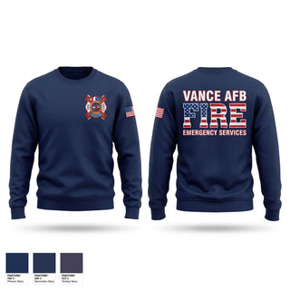 Crew Neck Sweatshirt, Vance AFB Fire & Emergency Services, Fire Department, Teamtime, Team time, sublimation, custom sports apparel, team uniforms, spirit wear, spiritwear, sports uniforms, custom shirts, team store, custom team store, fundraiser sports, apparel fundraiser