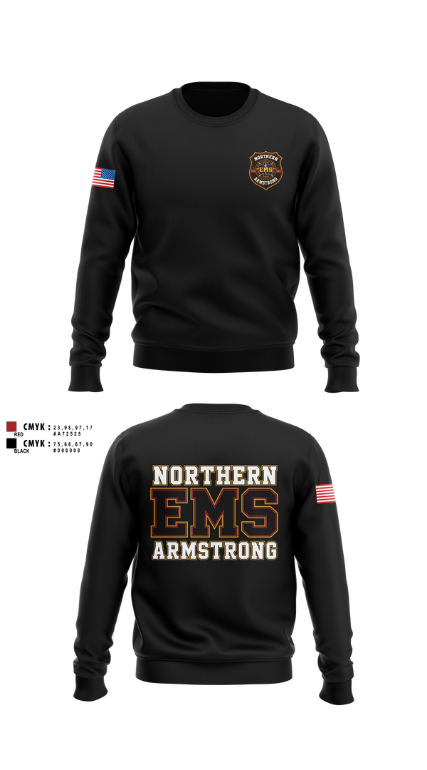 Crew Neck Sweatshirt, Northern Armstrong EMS, EMS/EMT, Teamtime, Team time, sublimation, custom sports apparel, team uniforms, spirit wear, spiritwear, sports uniforms, custom shirts, team store, custom team store, fundraiser sports, apparel fundraiser