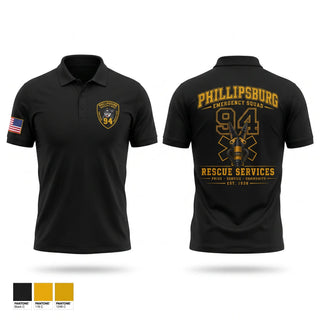 Short Sleeve Performance Polo, Phillipsburg Emergency Squad - Rescue Services Division, EMS/EMT, Teamtime, Team time, sublimation, custom sports apparel, team uniforms, spirit wear, spiritwear, sports uniforms, custom shirts, team store, custom team store, fundraiser sports, apparel fundraiser