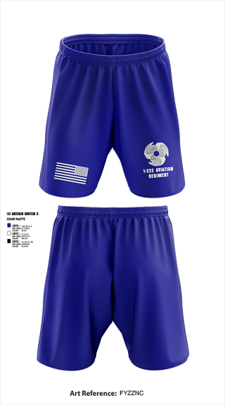 Athletic Shorts With Pockets, 1-222 Aviaition Regiment, Army, Teamtime, Team time, sublimation, custom sports apparel, team uniforms, spirit wear, spiritwear, sports uniforms, custom shirts, team store, custom team store, fundraiser sports, apparel fundraiser