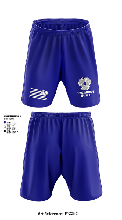 1-222 Aviation Regiment Athletic Shorts With Pockets - 5