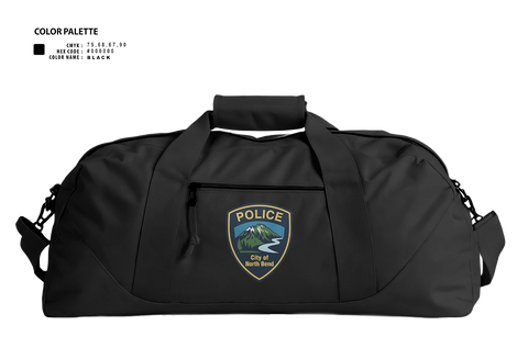 Duffle Bag, North Bend PD, Police, Teamtime, Team time, sublimation, custom sports apparel, team uniforms, spirit wear, spiritwear, sports uniforms, custom shirts, team store, custom team store, fundraiser sports, apparel fundraiser