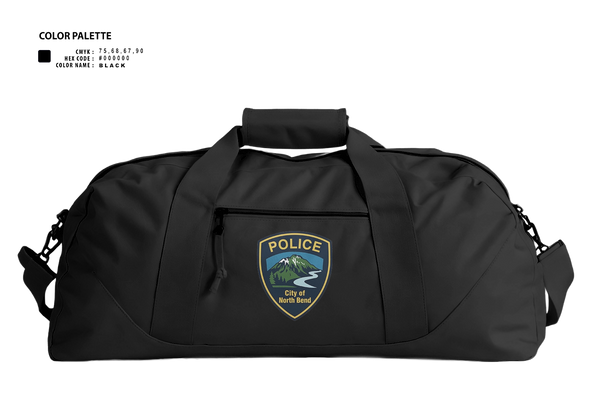 Duffle Bag, North Bend PD, Police, Teamtime, Team time, sublimation, custom sports apparel, team uniforms, spirit wear, spiritwear, sports uniforms, custom shirts, team store, custom team store, fundraiser sports, apparel fundraiser