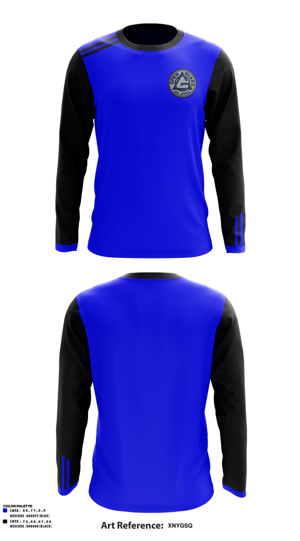 Long Sleeve Performance Shirt, Open Guard BJJ, Wrestling, Teamtime, Team time, sublimation, custom sports apparel, team uniforms, spirit wear, spiritwear, sports uniforms, custom shirts, team store, custom team store, fundraiser sports, apparel fundraiser