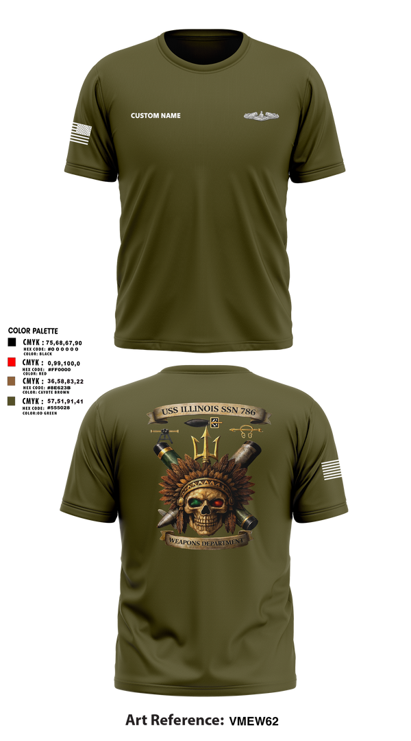 Short Sleeve Performance Shirt, USS Illinois (SSN 786), , Teamtime, Team time, sublimation, custom sports apparel, team uniforms, spirit wear, spiritwear, sports uniforms, custom shirts, team store, custom team store, fundraiser sports, apparel fundraiser