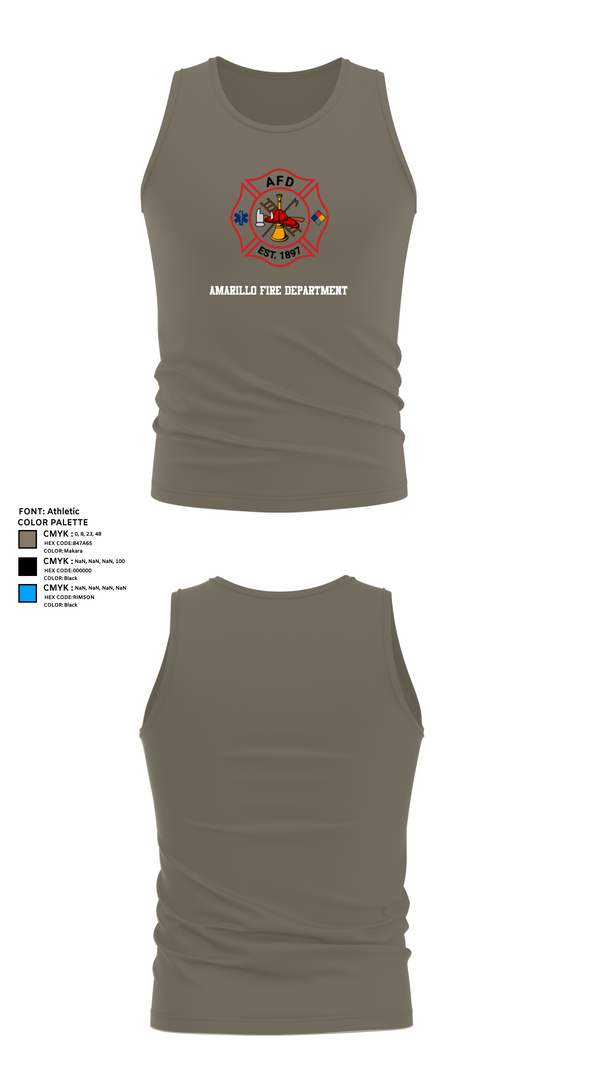 Tank Top, Amarillo Fire Department, Fire Department, Teamtime, Team time, sublimation, custom sports apparel, team uniforms, spirit wear, spiritwear, sports uniforms, custom shirts, team store, custom team store, fundraiser sports, apparel fundraiser