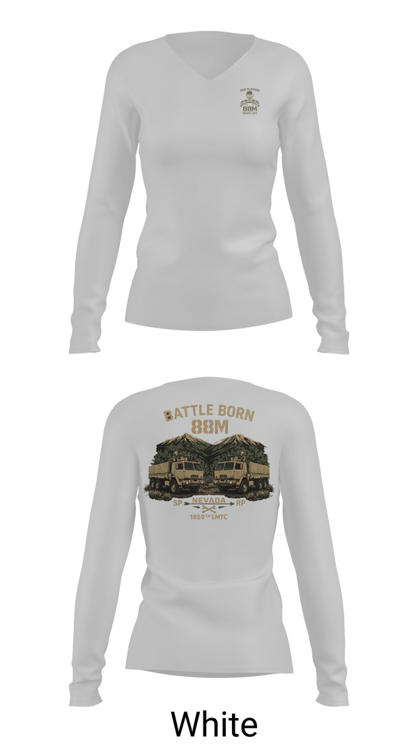 Womens Long Sleeve Vneck Shirt, 1859th LMTC, National Guard, Teamtime, Team time, sublimation, custom sports apparel, team uniforms, spirit wear, spiritwear, sports uniforms, custom shirts, team store, custom team store, fundraiser sports, apparel fundraiser