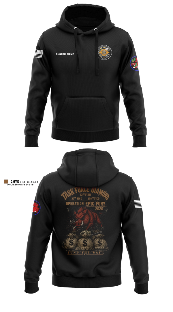Hoodie, 93rd Finance Battalion, National Guard, Teamtime, Team time, sublimation, custom sports apparel, team uniforms, spirit wear, spiritwear, sports uniforms, custom shirts, team store, custom team store, fundraiser sports, apparel fundraiser