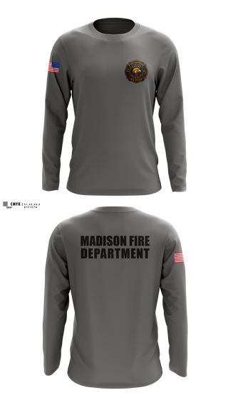 Long Sleeve Performance Shirt, Madison Fire Department, Fire Department, Teamtime, Team time, sublimation, custom sports apparel, team uniforms, spirit wear, spiritwear, sports uniforms, custom shirts, team store, custom team store, fundraiser sports, apparel fundraiser