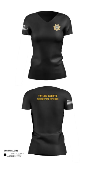 Womens Short Sleeve Vneck Shirt, Taylor County Sheriffs Office, Police, Teamtime, Team time, sublimation, custom sports apparel, team uniforms, spirit wear, spiritwear, sports uniforms, custom shirts, team store, custom team store, fundraiser sports, apparel fundraiser