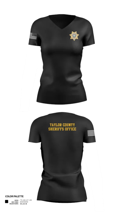 Taylor County Sheriffs Office 2243013 Women's Short Sleeve V-neck Shirt - 100