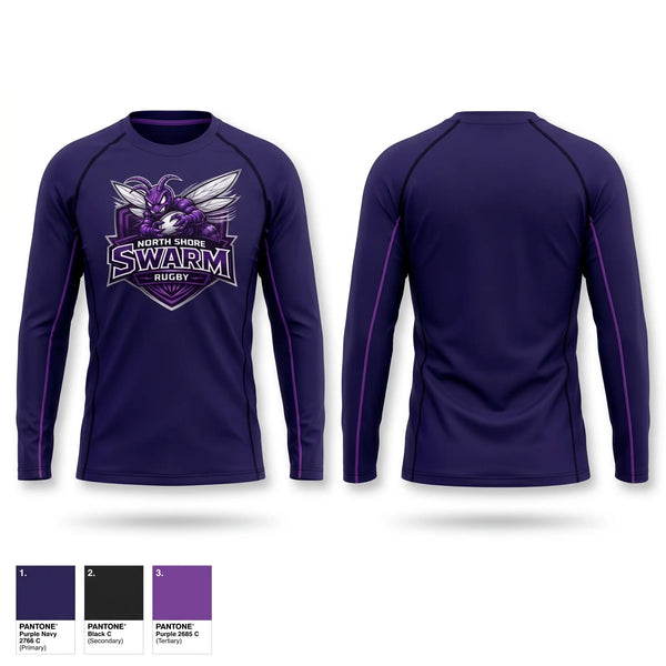 Long Sleeve Performance Shirt, North Shore Swarm Rugby, Rugby, Teamtime, Team time, sublimation, custom sports apparel, team uniforms, spirit wear, spiritwear, sports uniforms, custom shirts, team store, custom team store, fundraiser sports, apparel fundraiser