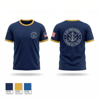 Old School Cotton Feel Shirt, Clay High NJROTC, Navy, Teamtime, Team time, sublimation, custom sports apparel, team uniforms, spirit wear, spiritwear, sports uniforms, custom shirts, team store, custom team store, fundraiser sports, apparel fundraiser