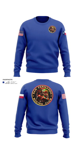 Crew Neck Sweatshirt, San Fernando Boxing Club, Spirit Store, Teamtime, Team time, sublimation, custom sports apparel, team uniforms, spirit wear, spiritwear, sports uniforms, custom shirts, team store, custom team store, fundraiser sports, apparel fundraiser