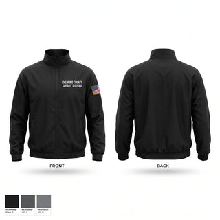 Windbreaker, Chemung County Sheriff’s Office, Police, Teamtime, Team time, sublimation, custom sports apparel, team uniforms, spirit wear, spiritwear, sports uniforms, custom shirts, team store, custom team store, fundraiser sports, apparel fundraiser