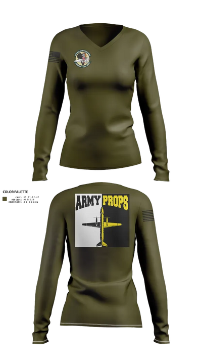 DET 2 CO A 2-245th AVN 46226536 Women's Long Sleeve V-neck Shirt - 22
