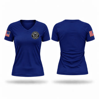 Womens Short Sleeve Vneck Shirt, Benton Harbor Department of Public Safety, Fire Department, Teamtime, Team time, sublimation, custom sports apparel, team uniforms, spirit wear, spiritwear, sports uniforms, custom shirts, team store, custom team store, fundraiser sports, apparel fundraiser