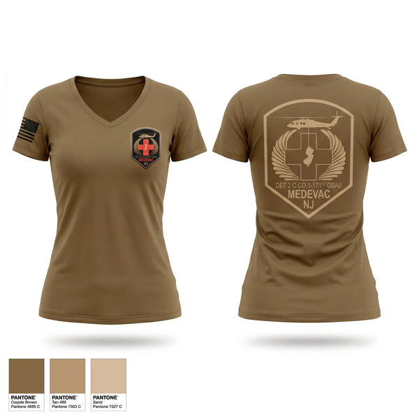 Womens Short Sleeve Vneck Shirt, 1-171 MEDEVAC Dustoff, National Guard, Teamtime, Team time, sublimation, custom sports apparel, team uniforms, spirit wear, spiritwear, sports uniforms, custom shirts, team store, custom team store, fundraiser sports, apparel fundraiser