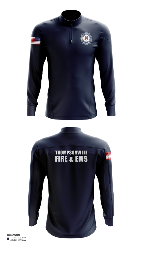 Quarter Zip Jacket, Thompsonville Fire & EMS, Fire Department, Teamtime, Team time, sublimation, custom sports apparel, team uniforms, spirit wear, spiritwear, sports uniforms, custom shirts, team store, custom team store, fundraiser sports, apparel fundraiser
