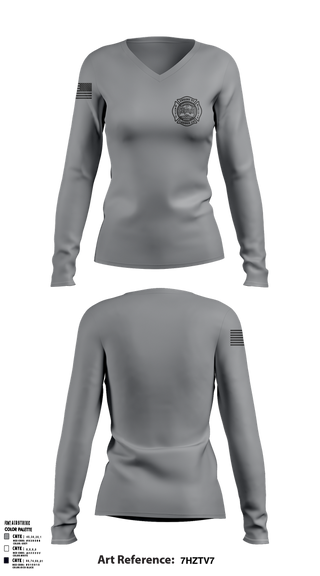 Womens Long Sleeve Vneck Shirt, Engine 51 Ladder 29 Medic 18 Battalion 2, , Teamtime, Team time, sublimation, custom sports apparel, team uniforms, spirit wear, spiritwear, sports uniforms, custom shirts, team store, custom team store, fundraiser sports, apparel fundraiser