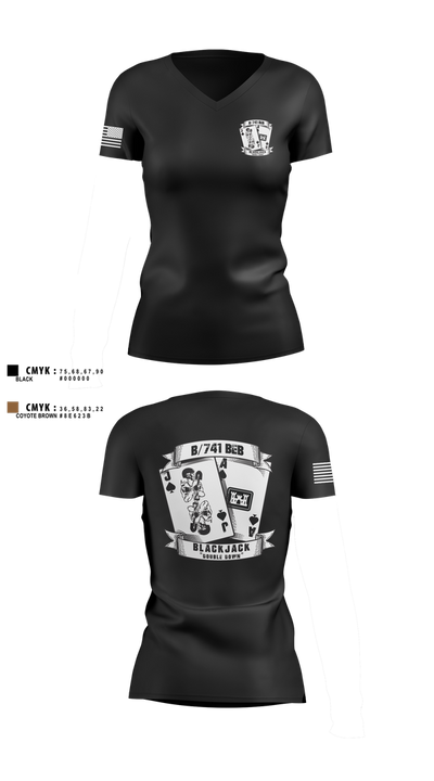 B/741BEB 92867262 Women's Short Sleeve V-neck Shirt - 7